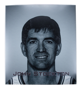 John Stockton 25x28 Enshrinement Portrait Formerly Displayed In Naismith Basketball Hall of Fame (Naismith HOF LOA)